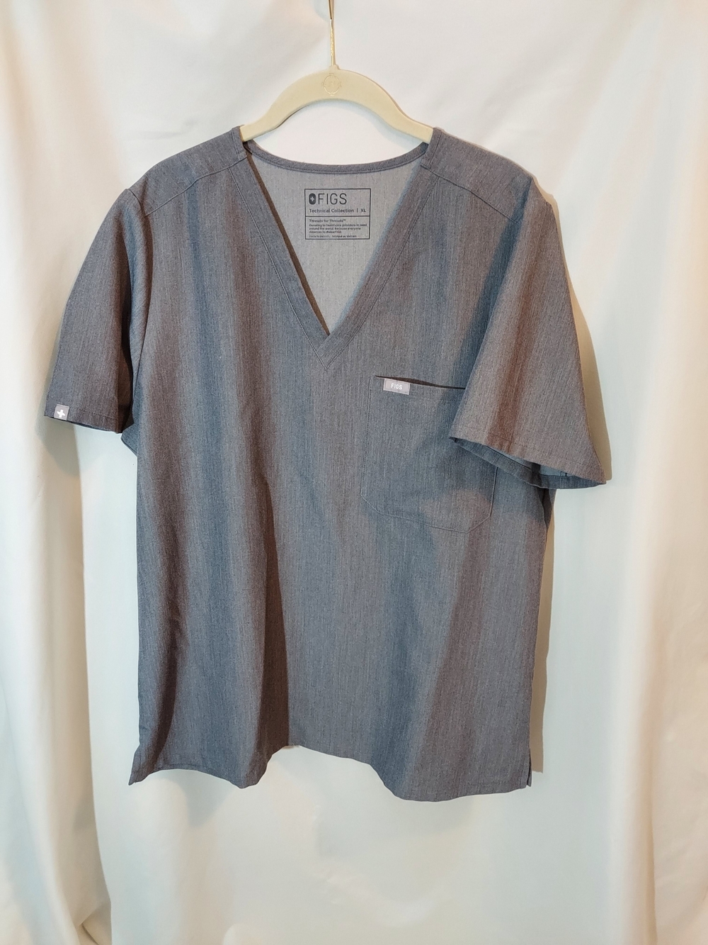 FIGS Catarina One-Pocket Scrub Top Heather Gray XL Style FW1000